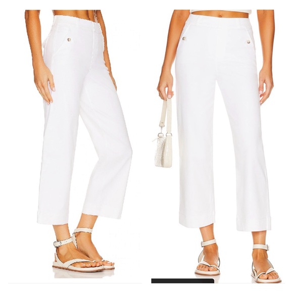 SPANX Pants - Spanx Large Stretch twill cropped wide leg pants  White
